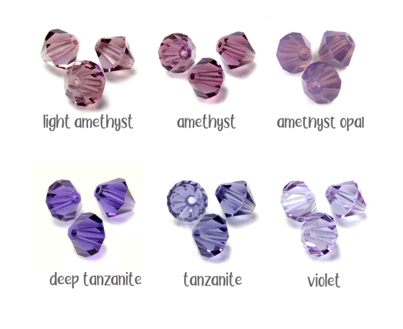 10 pcs Glass Bicone Charms, 6mm Czech Crystal Bead Dangles, Choose Color, Adorabilities